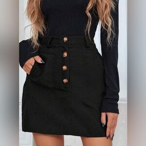 Women's Button-front A-line Skirt